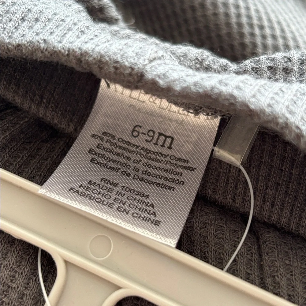 Kyle & Deena Cutie Pie Baby 2tone grey thermal texture cotton blend 3 piece set